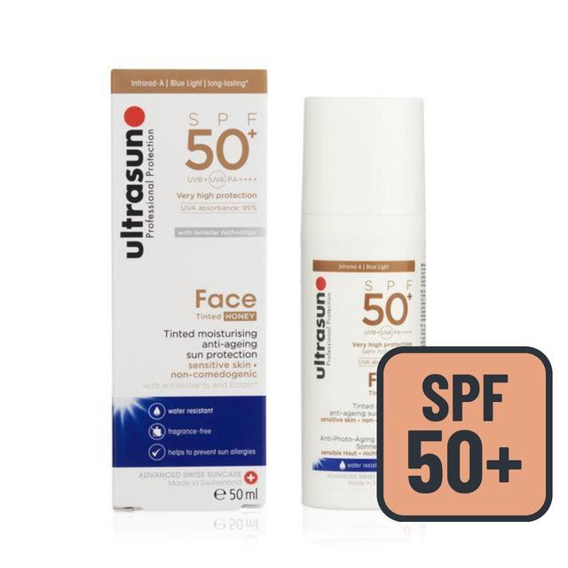 Ultrasun SPF 50+ Face Tinted Sunscreen   50ml GOODS M&S   