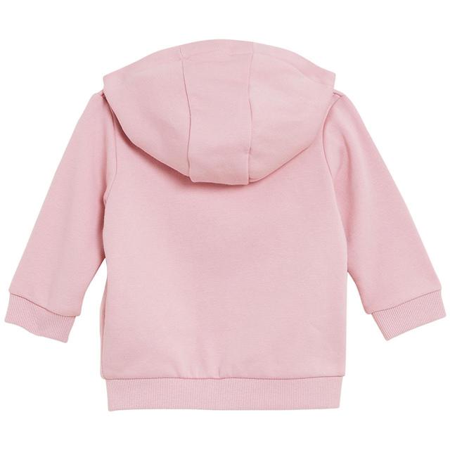 M&S Pink Cotton Zip Through Plain Hoody 0-3 Years