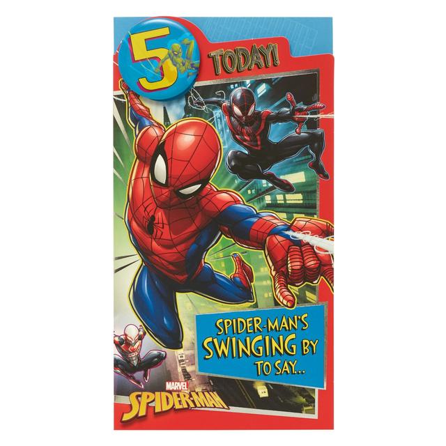 Spider Man 5th Birthday Card