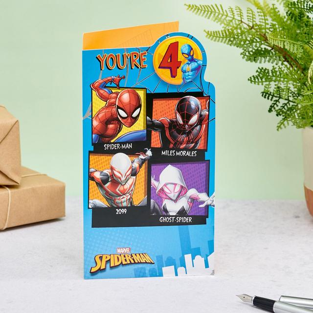 Spider Man 4th Birthday Card GOODS M&S   