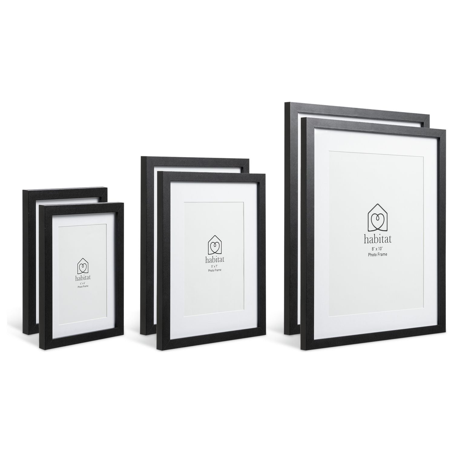 Habitat black picture frames set mixed sizes (British brand)