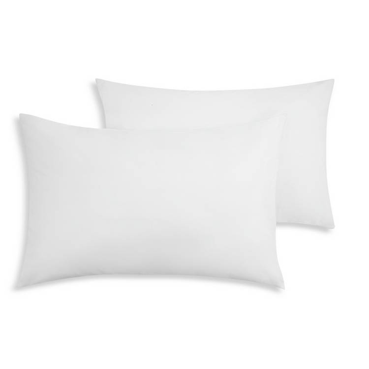 Home Essentials brushed cotton pillowcase pair white, imported from the UK