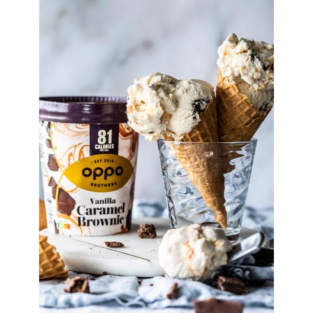 Oppo Brothers Vanilla Caramel Brownie Ice Cream    475ml GOODS M&S   