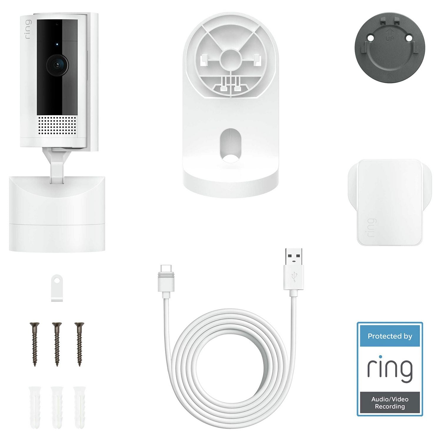 Ring Pan-Tilt indoor security camera white, imported from the UK