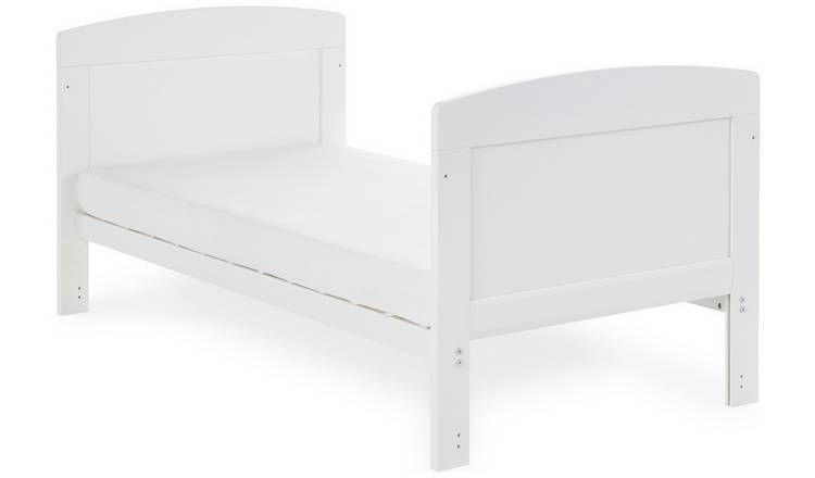 Obaby Grace Cot Bed, Cot Top Changer & Mattress – White