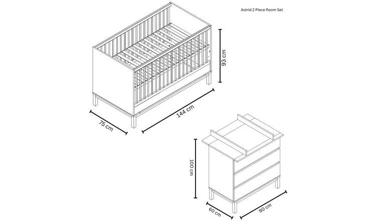 Obaby Astrid 2 Piece Nursery Furniture Set - White