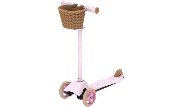 EVO Mini Cruiser 3 Wheel Scooter with Basket - Pink Pastel GOODS Argos