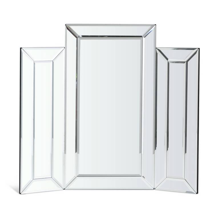 Habitat black folding bevelled dressing table mirror 50x56cm, imported from the UK