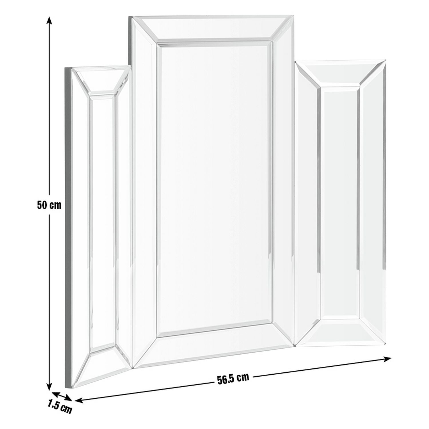 Habitat black folding bevelled dressing table mirror 50x56cm, imported from the UK