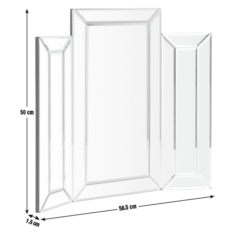 Habitat black folding bevelled dressing table mirror 50x56cm, imported from the UK