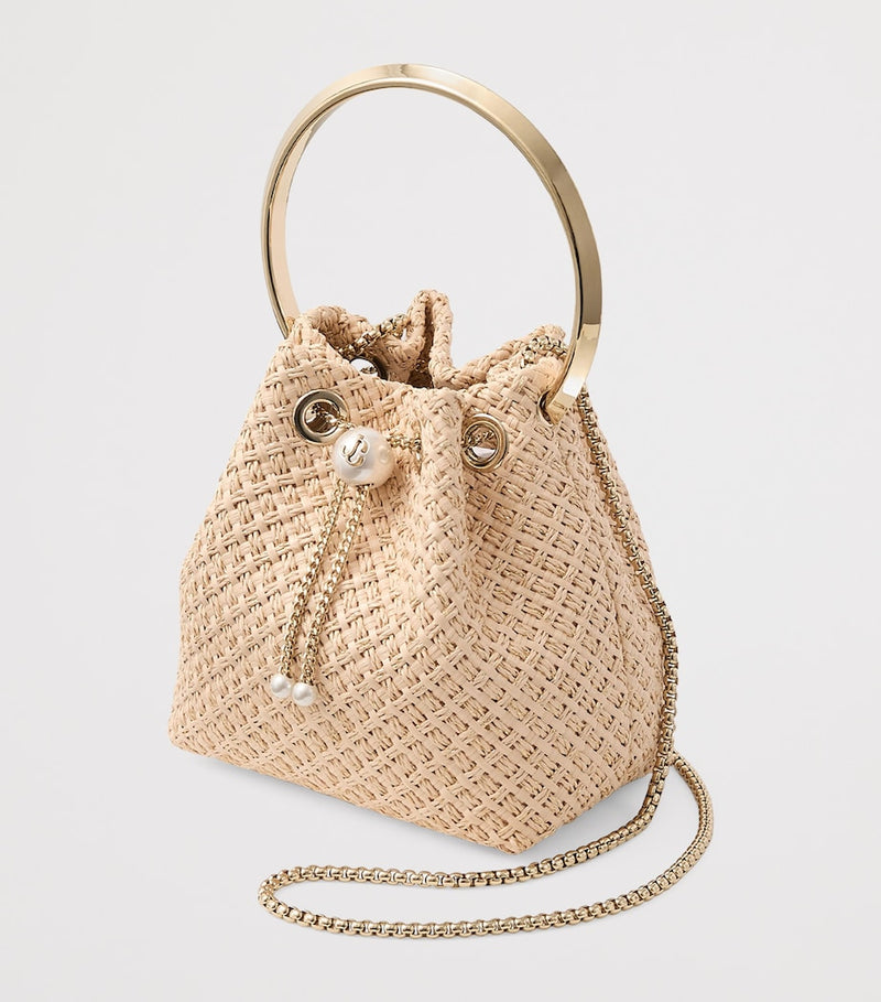 Jimmy Choo Raffia Bon Bon top-handle bag - British product