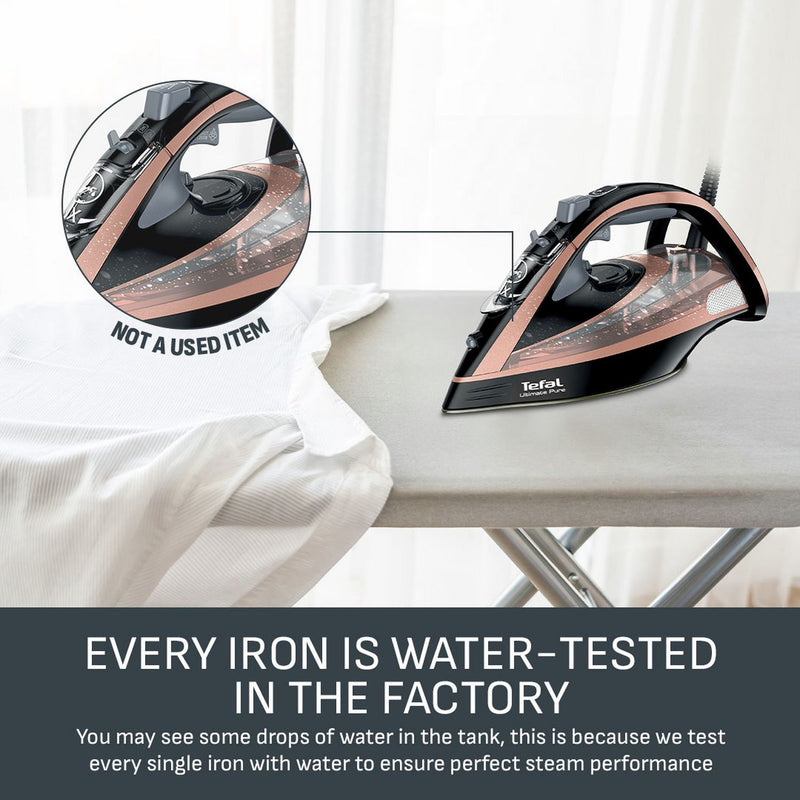 Tefal Ultimate Pure steam iron black rose gold, UK version