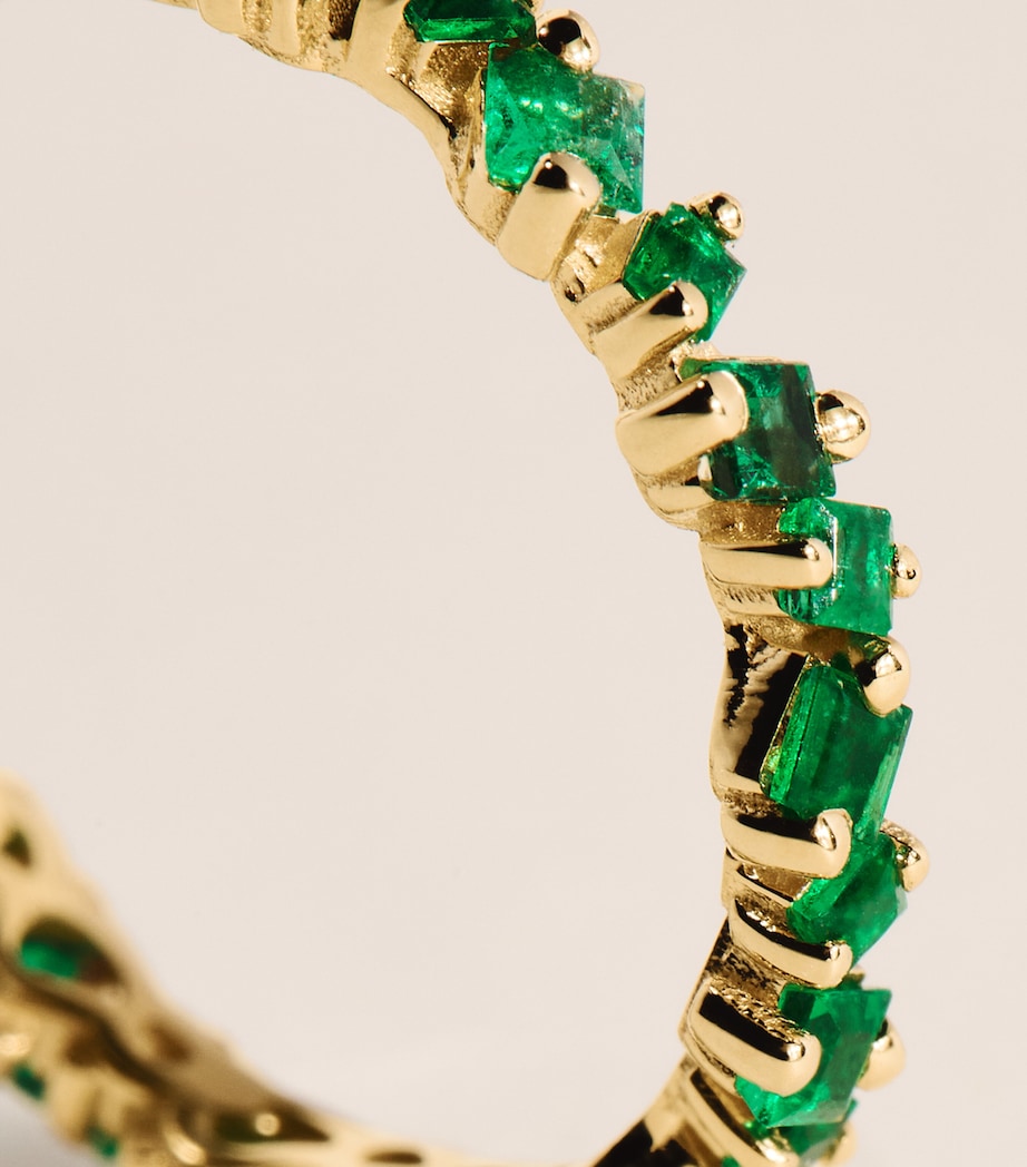 Suzanne Kalan yellow gold emerald eternity ring - British product
