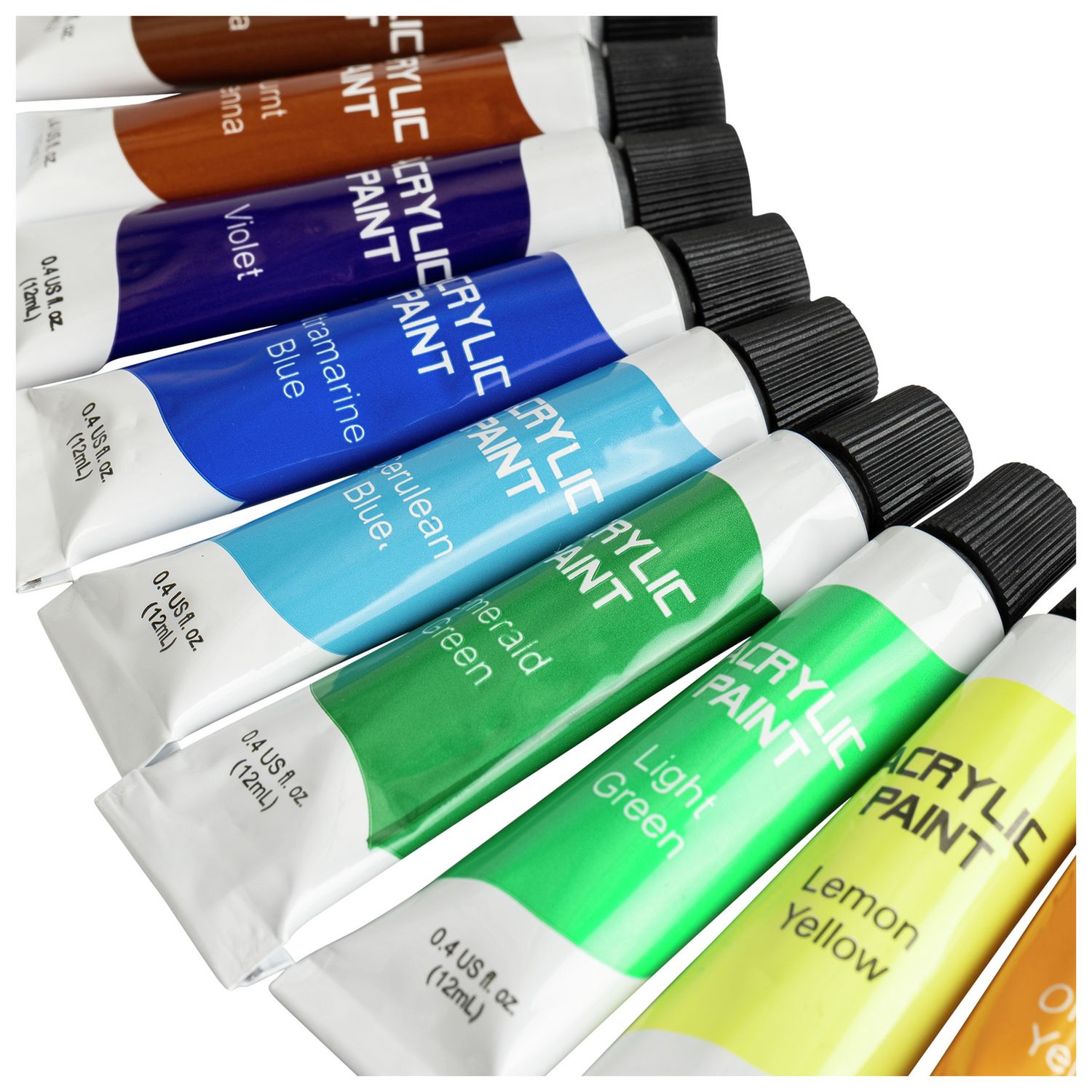 Argos acrylic paints pack of 12 multicoloured, imported from the UK