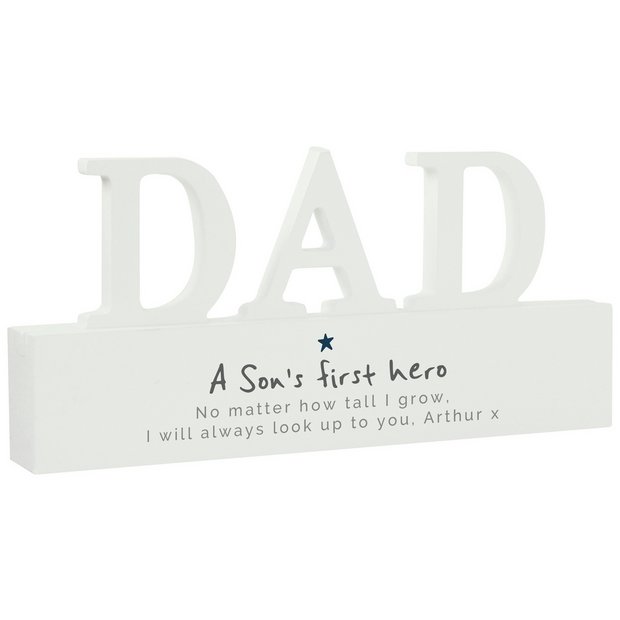 Personalised Son's First Hero wooden ornament 8.5x20cm - British product