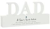 Personalised Message Son's First Hero Dad Wooden Ornament GOODS Argos