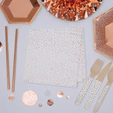 Rose Gold Dots Napkins   16 per pack GOODS M&S   