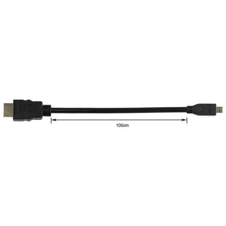 1m Micro-HDMI to HDMI cable black - British product