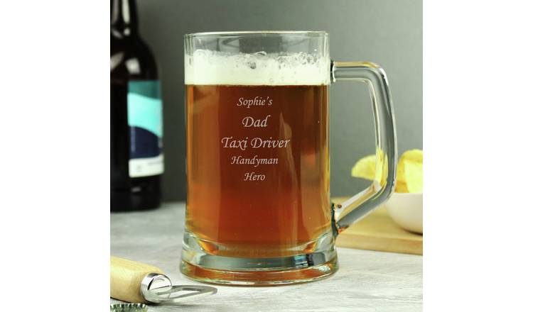 Personalised Message Engraved Pint Stern Tankard Glass GOODS Argos