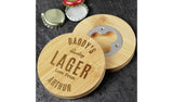 Personalised Message Free Text Bamboo Bottle Opener Coaster GOODS Argos