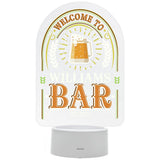 Personalised bar LED night light welcome message 23cm - British product