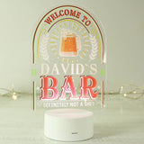 Personalised bar LED night light welcome message 23cm - British product