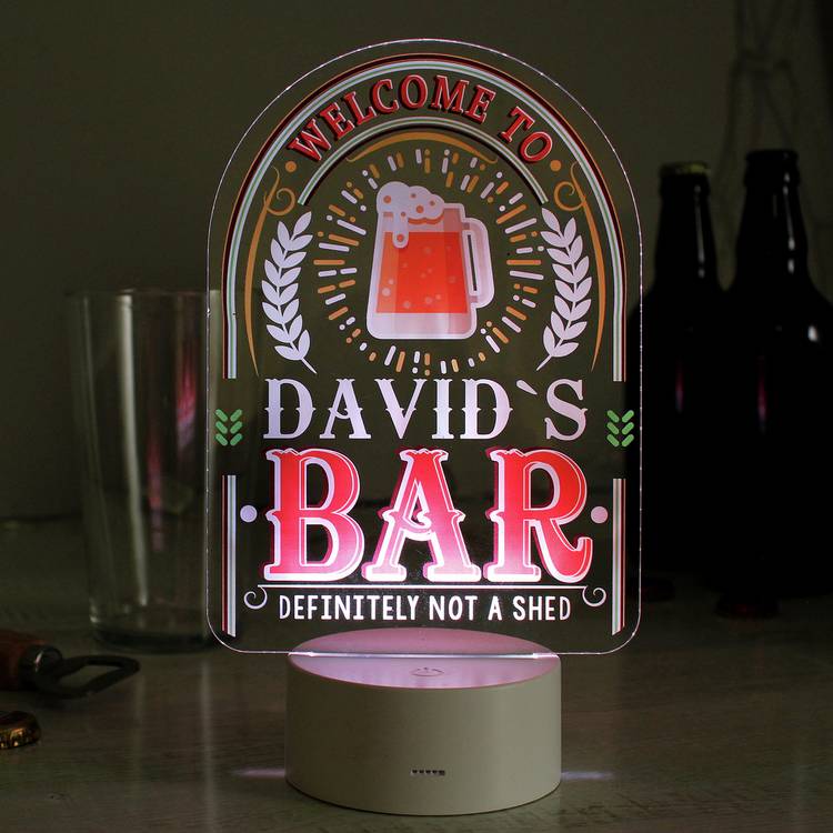 Personalised bar LED night light welcome message 23cm - British product