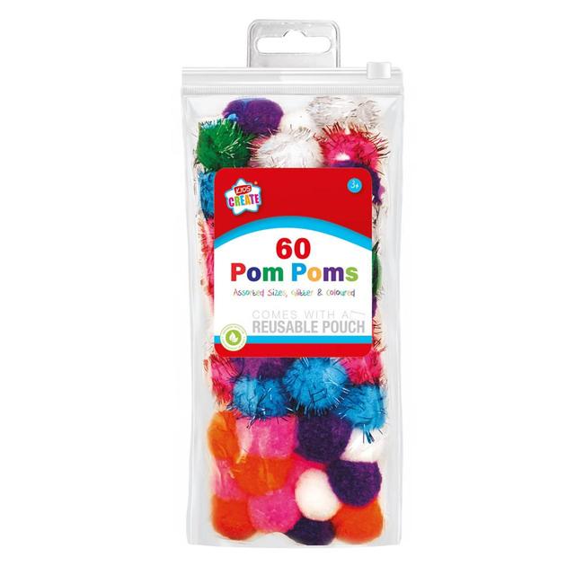 60 pack Glitter Pompoms and Clrd GOODS M&S   