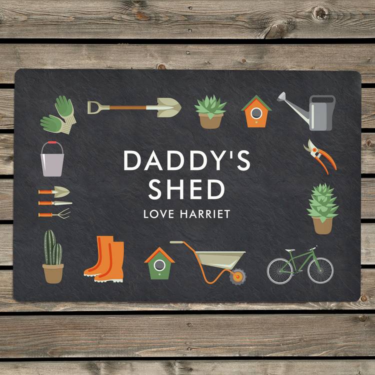 Personalised gardening metal sign custom text UK version