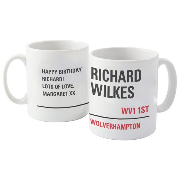 Personalised London street sign mug ceramic 11oz, imported from the UK