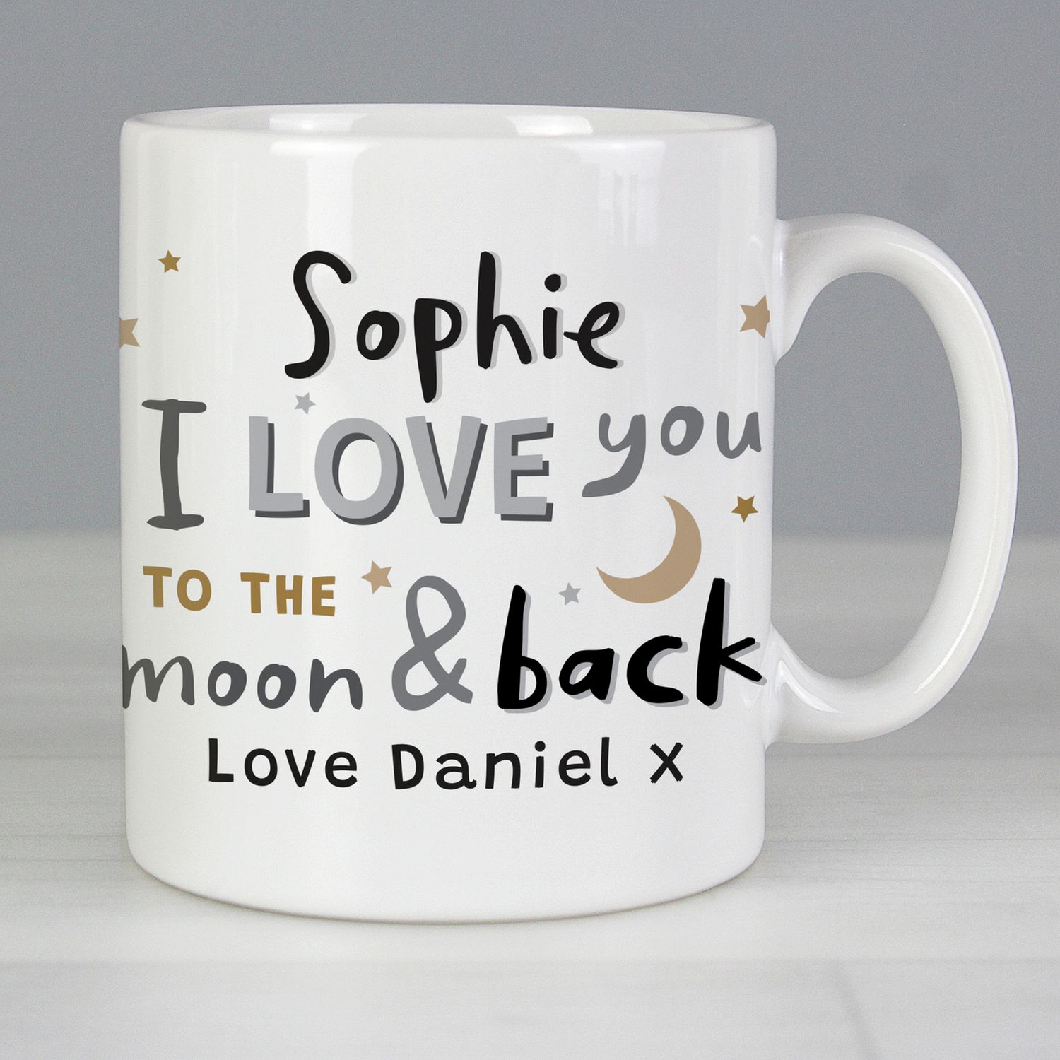 Personalised To The Moon Mug ceramic 312ml, UK version
