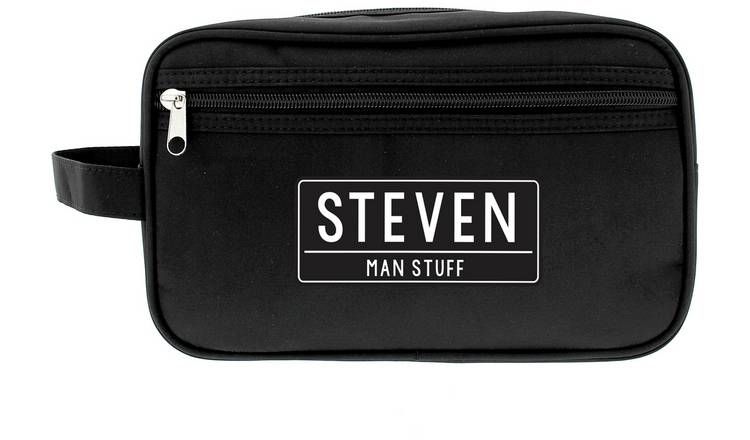 Personalised Message Free Text Black Toiletry Bag GOODS Argos