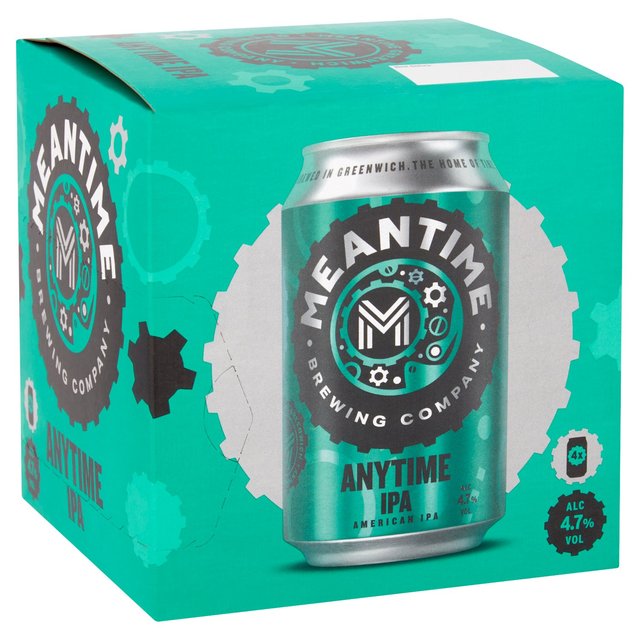 Meantime Anytime IPA Beer Lager Cans   4 x 330ml