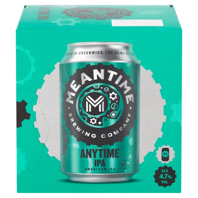 Meantime Anytime IPA Beer Lager Cans   4 x 330ml