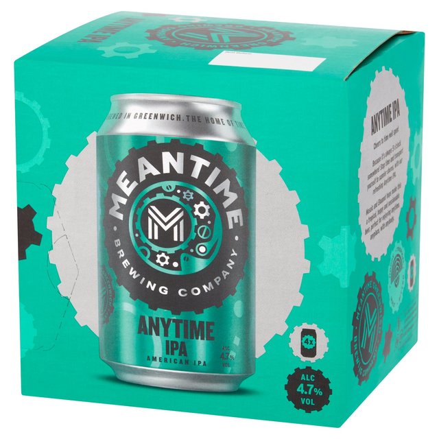 Meantime Anytime IPA Beer Lager Cans   4 x 330ml GOODS M&S   