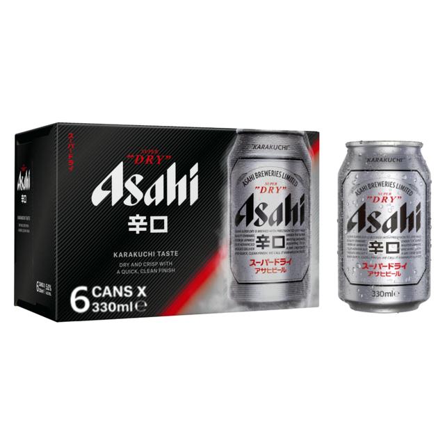 Asahi Super Dry Beer Lager Cans   6 x 330ml GOODS M&S   