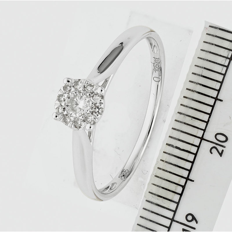 Revere 9ct White Gold 0.15ct Diamond Engagement Ring - M