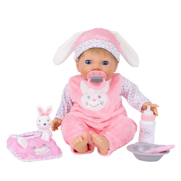 Tiny Treasures bunny baby doll set 44cm (British brand)