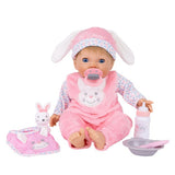 Tiny Treasures bunny baby doll set 44cm (British brand)