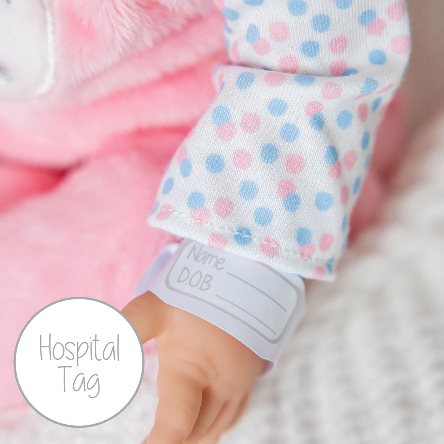 Tiny Treasures bunny baby doll set 44cm (British brand)