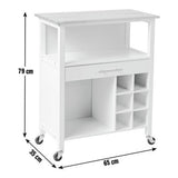 Argos Home kitchen trolley white with wine rack - British product