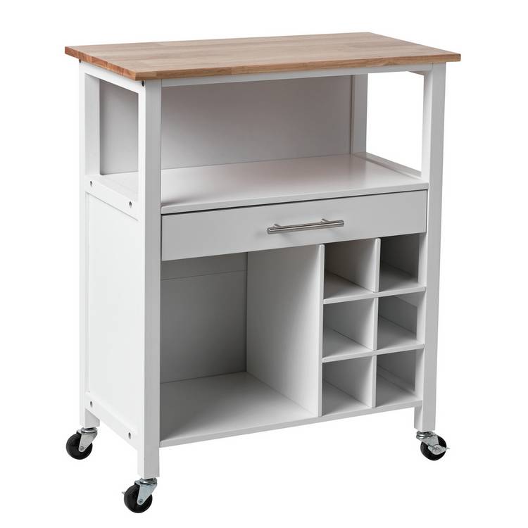 Argos Home kitchen trolley white with wine rack - British product