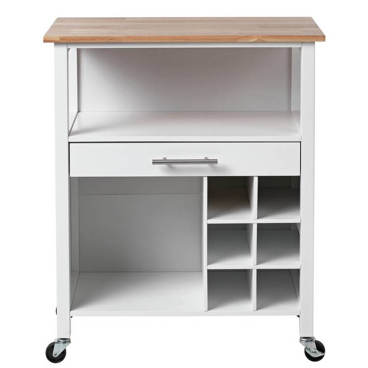 Argos Home kitchen trolley white with wine rack - British product