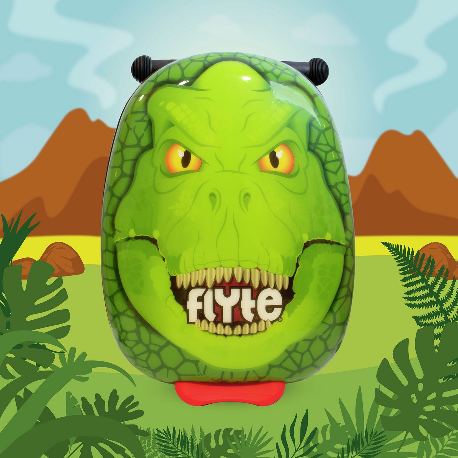 Flyte Darwin Dino scooter suitcase, imported from the UK