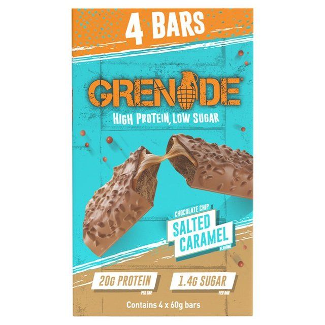 Grenade Bars Chocolate Chip Salted Caramel Bars Multipack   4 per pack GOODS M&S   