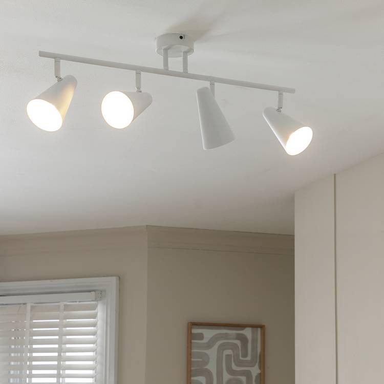 Argos Home 4 light spotlight bar matt white (British brand)