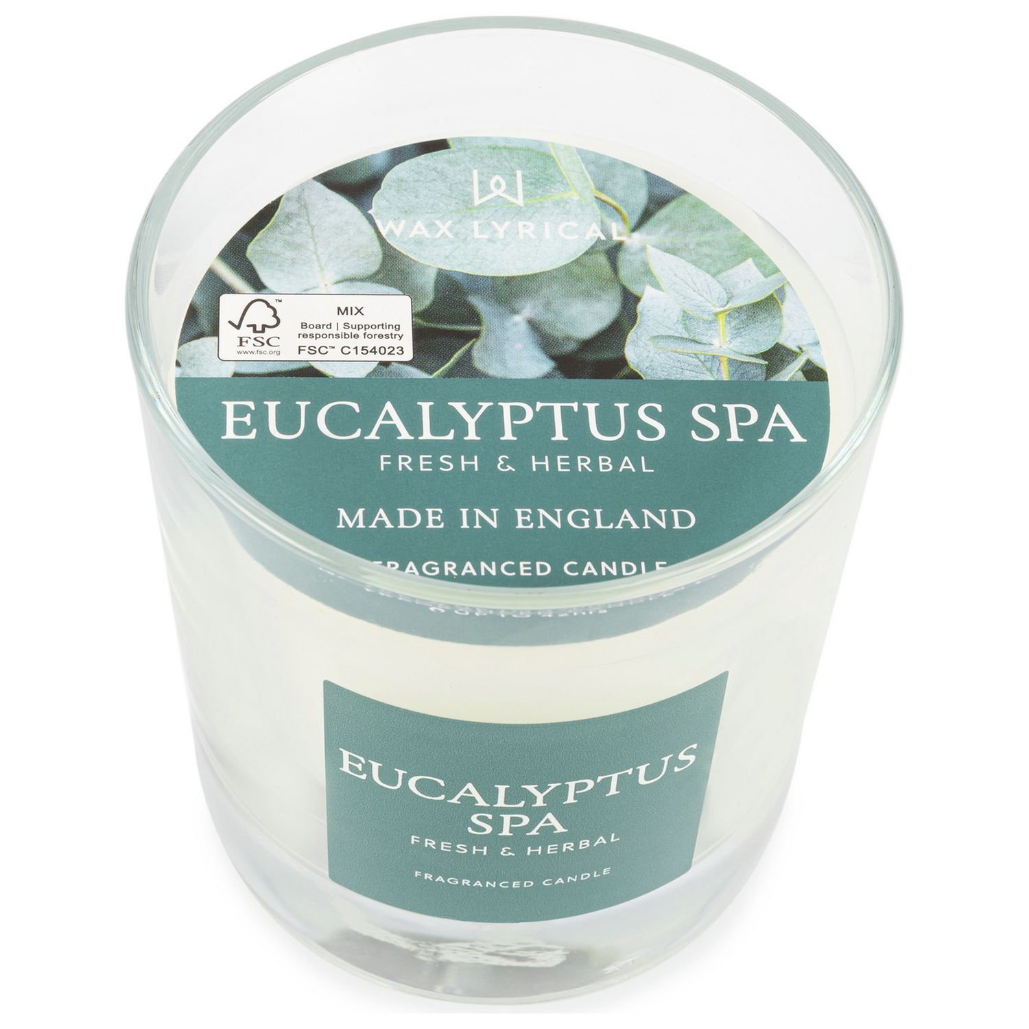 Wax Lyrical candle Eucalyptus Spa, imported from the UK