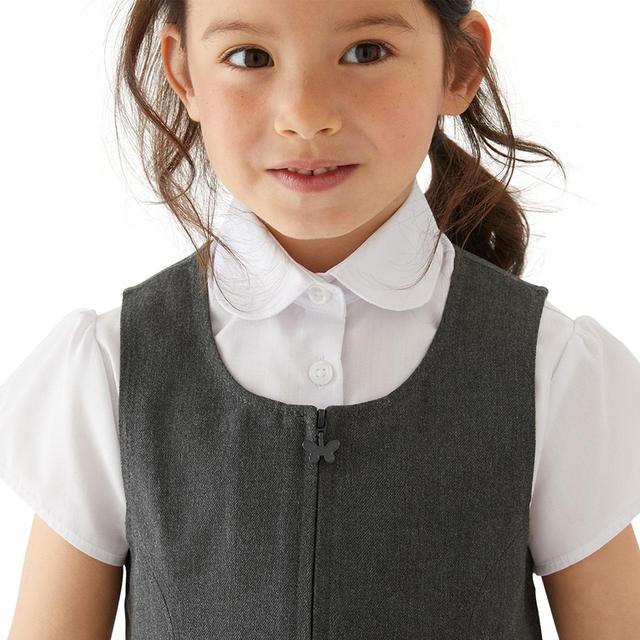 M&S Girls Grey Pleated Pinafore 10-12Y