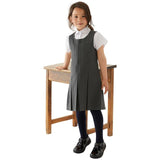 M&S Girls Grey Pleated Pinafore 10-12Y GOODS M&S   