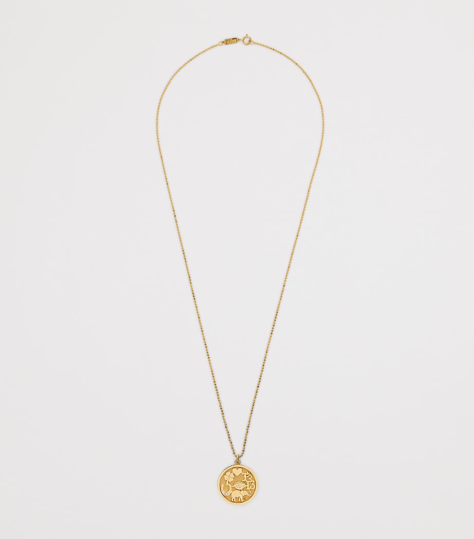 Jennifer Meyer yellow gold diamond good luck necklace (British brand)